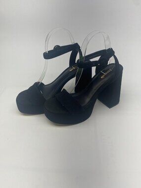 Larroude Womens Dolly Sandal In Black Suede Sz 8.5